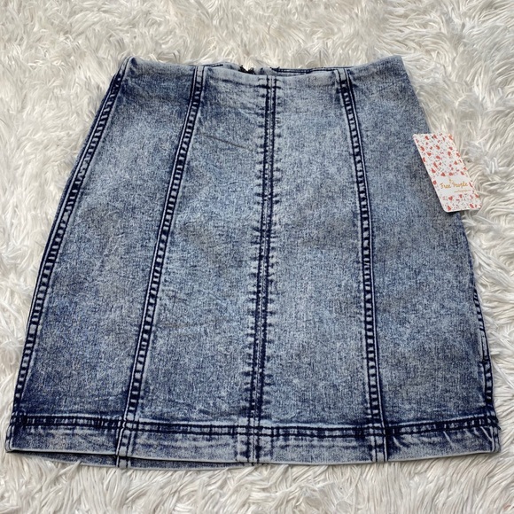 Free People | Modern Femme Acid Wash Skirt - Picture 7 of 11